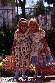 Young girls dressed up for Easter